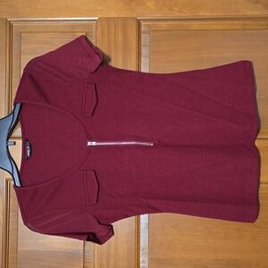 SHEIN Red Zipper Front Top